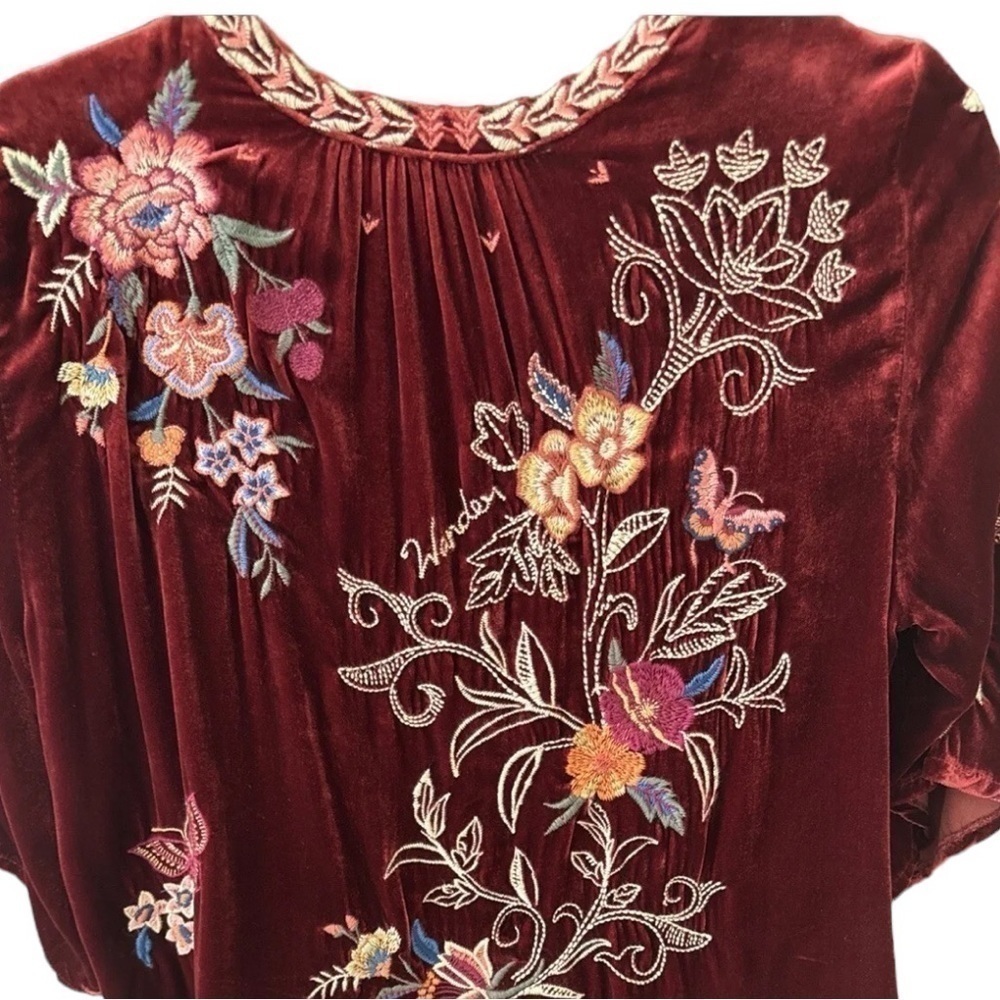 Johnny Was Taline heavily embroidered velvet top NWT - Picture 7 of 16